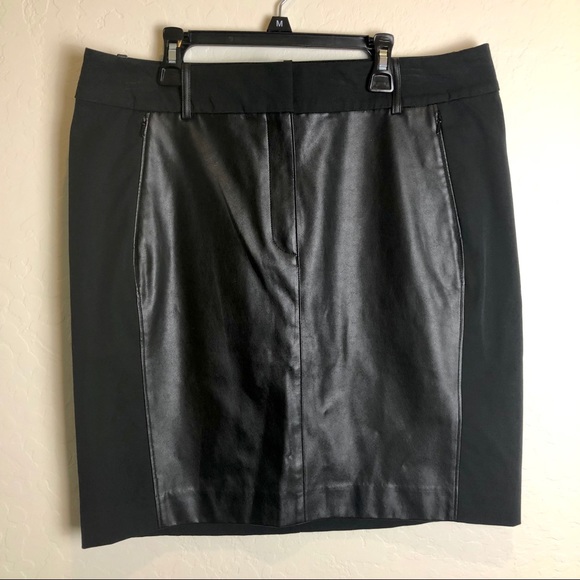 Ann Taylor Dresses & Skirts - Ann Taylor | Faux Leather Panel Pencil Skirt 12